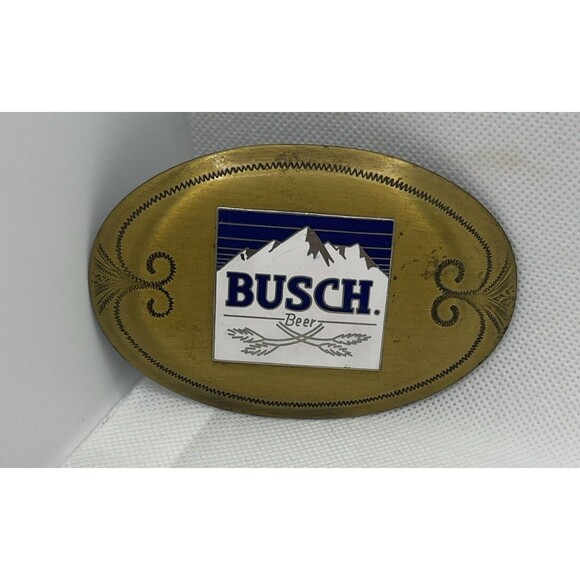 Anheuser Busch Belt Buckle - Etsy Vintage Enamel Metal Busch Beer Belt Buckle HTF